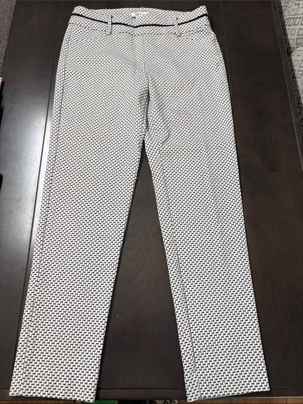 Zac & Rachel White and Black Straight Leg Pants